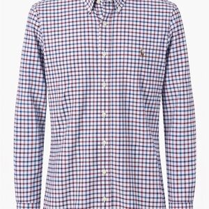 Ralph Lauren Blue and Red Plaid Men's Shirt